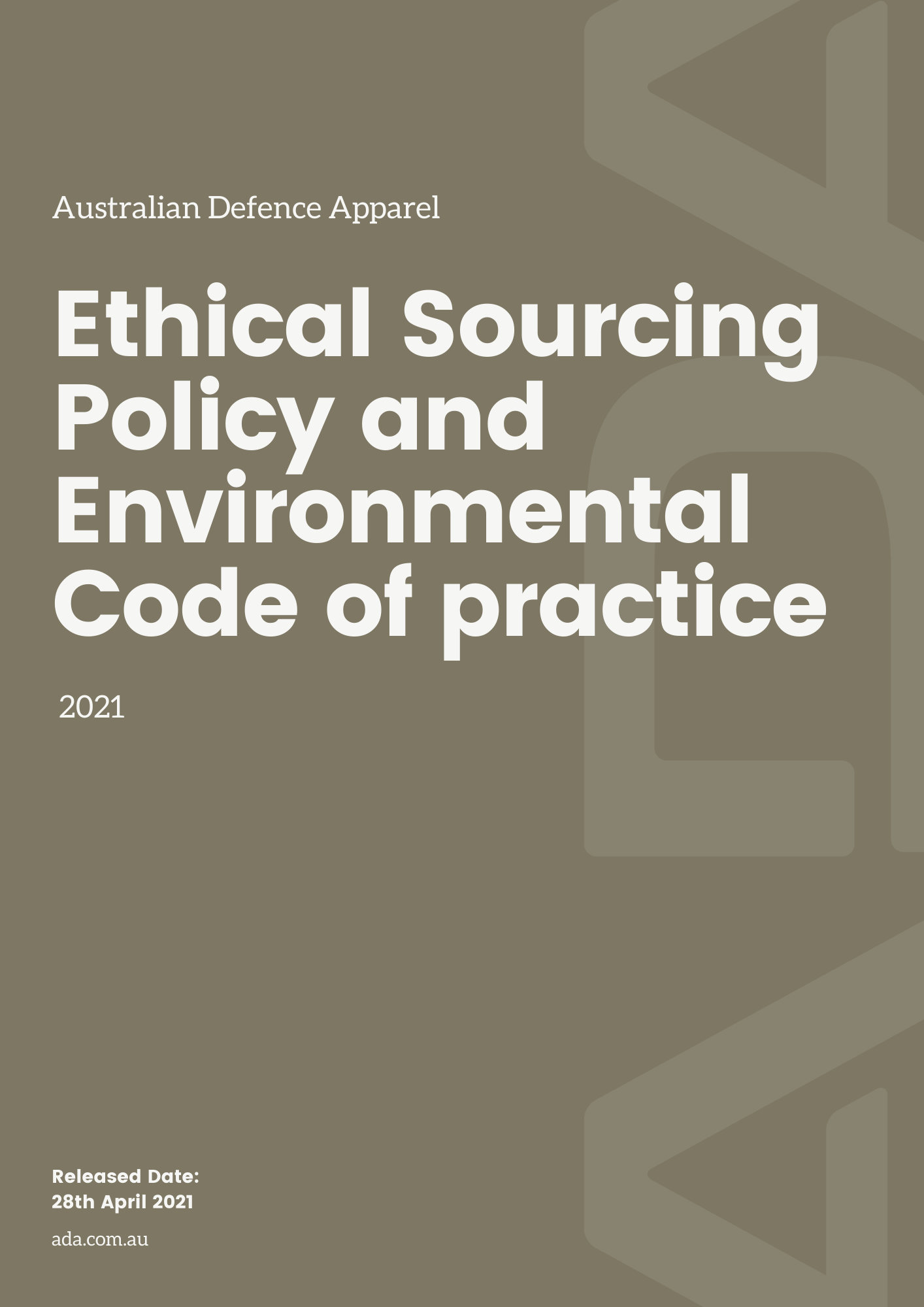 Ethical Sourcing Policy and  Environmental Code of Practice